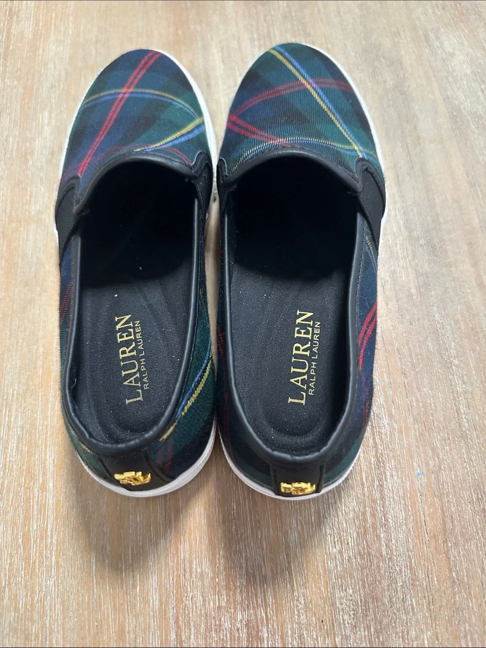 Lauren Ralph Lauren Men’s Plaid Slip-On Sneakers - Black/Green